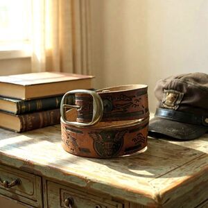 Vintage U.S. Air Force Hand Tooled Leather Belt 38